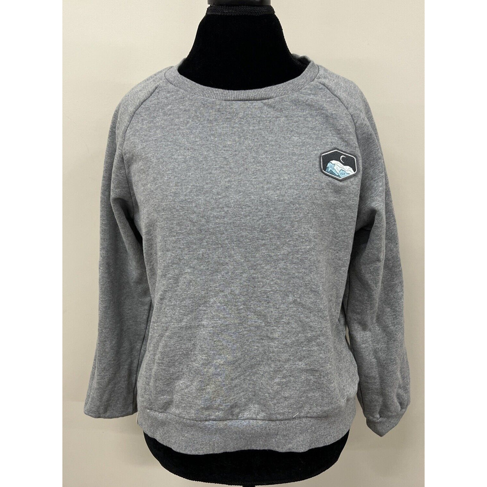 Zyia Active LG Gray Sweatshirt Logo Cotton Crew Neck Pullover FS Bnfts Charity